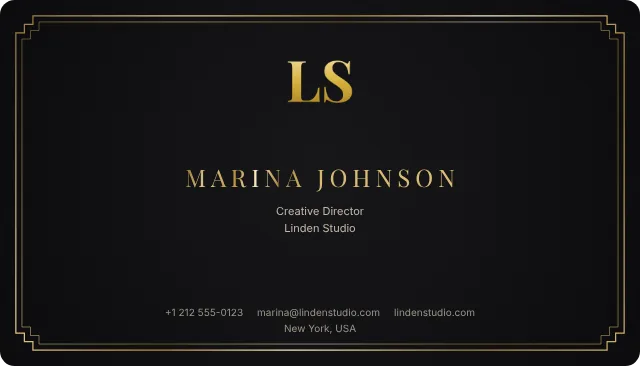 Atelier business card design, front