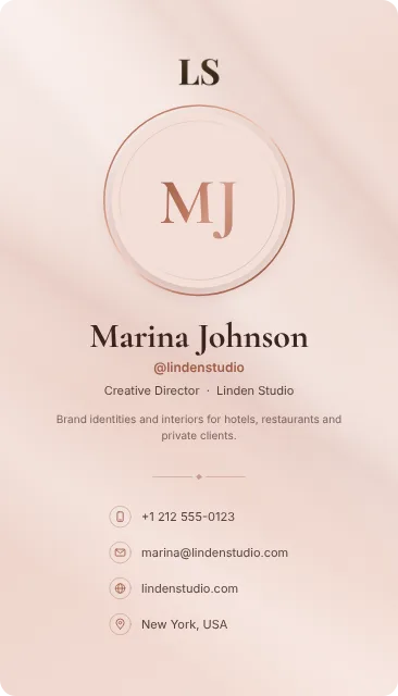 Blush Profile business card design, front