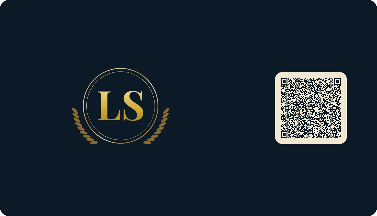 Crest business card design, back with the QR code