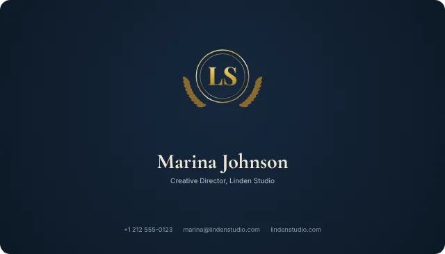 Crest business card design, front