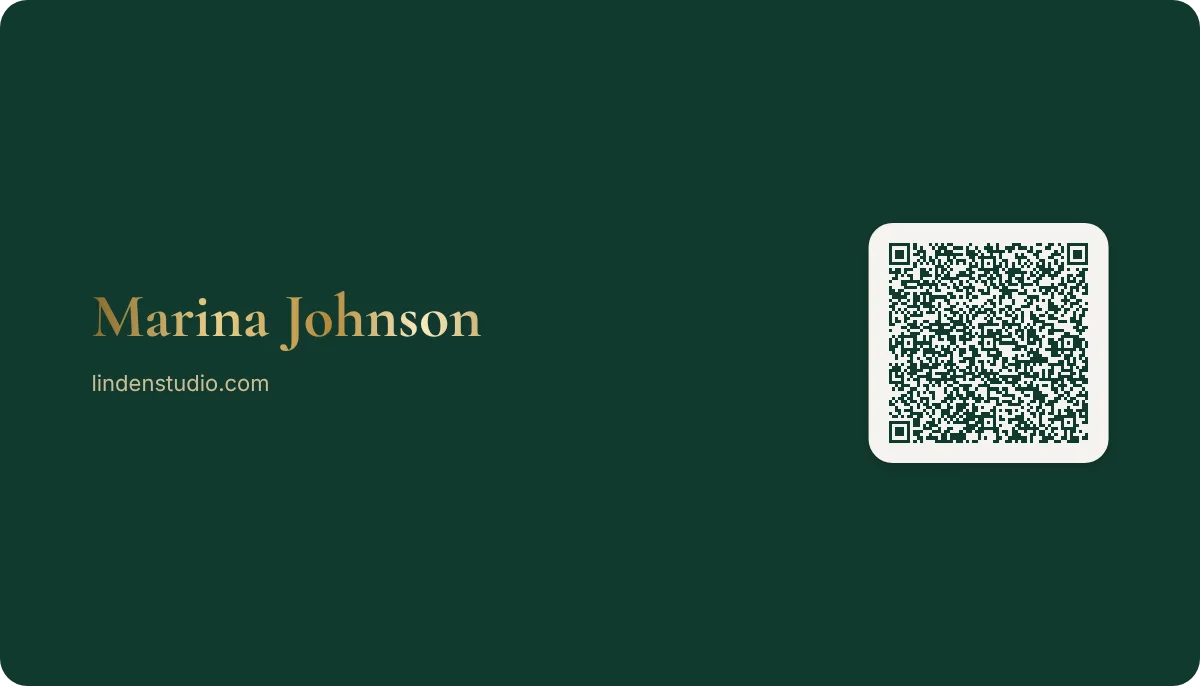 Duplex business card design, back with the QR code