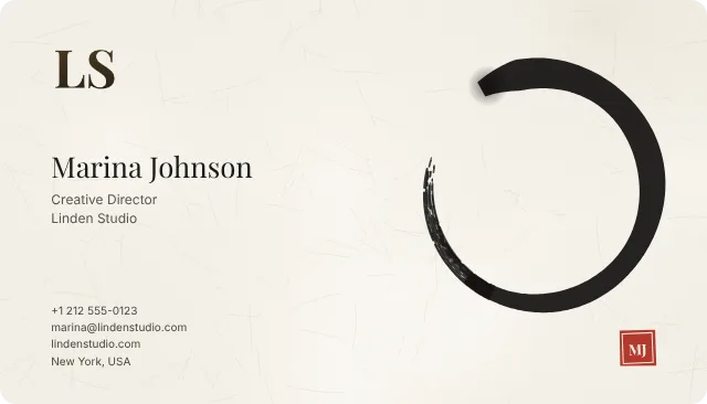 Ensō business card design, front