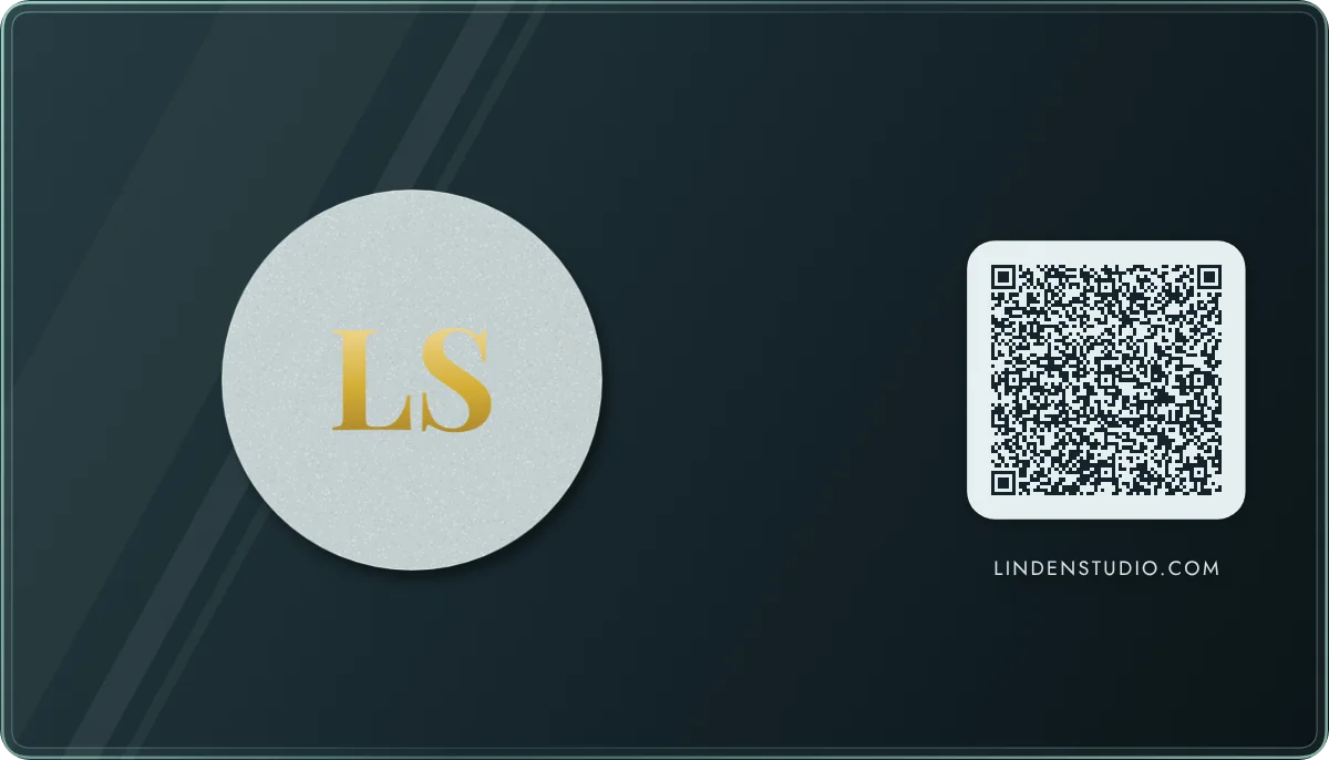 Frost business card design, back with the QR code