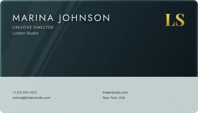 Frost business card design, front