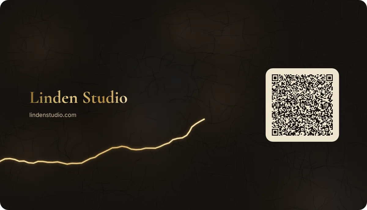 Kintsugi business card design, back with the QR code