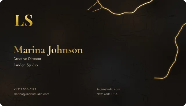 Kintsugi business card design, front