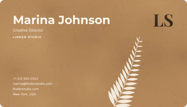 Kraft business card design, front
