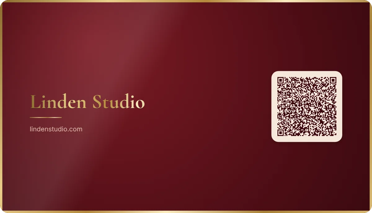 Lacquer business card design, back with the QR code