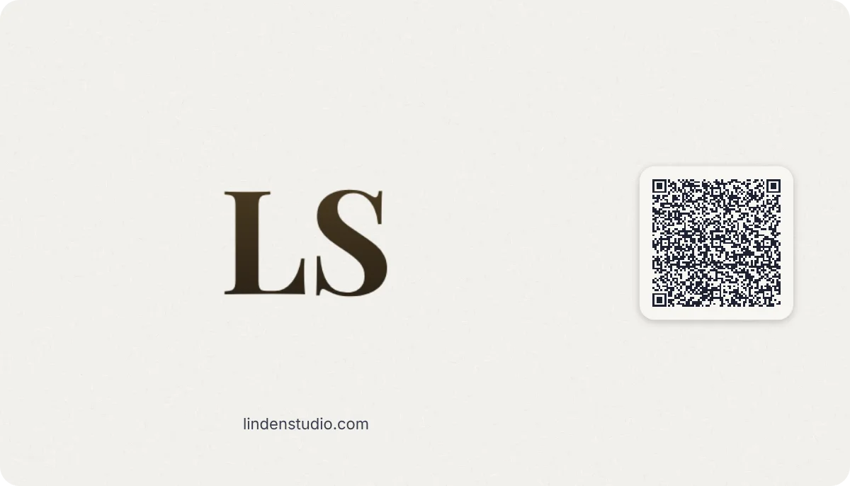Letterpress business card design, back with the QR code