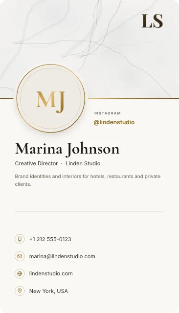 Marble Banner business card design, front