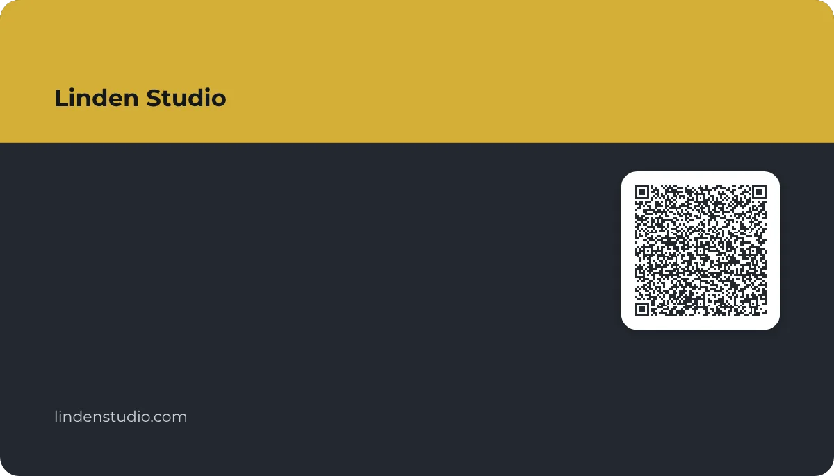Meridian business card design, back with the QR code