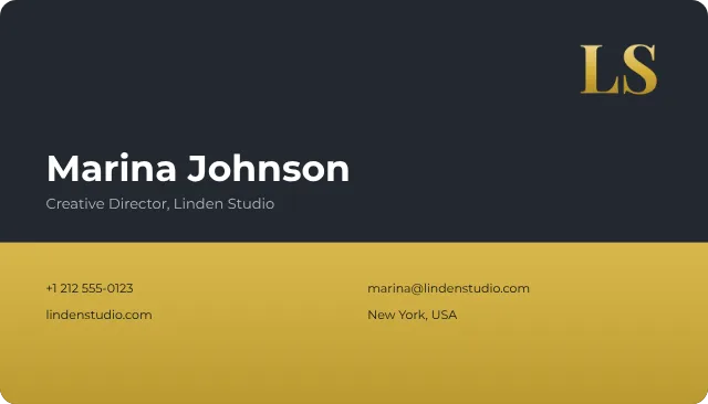 Meridian business card design, front