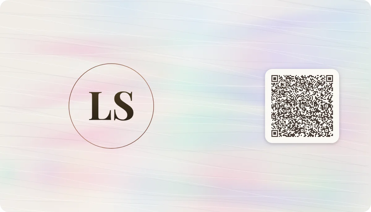 Pearl business card design, back with the QR code
