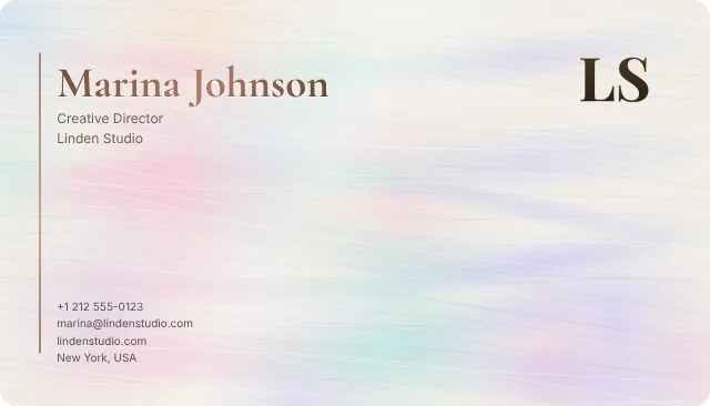 Pearl business card design, front