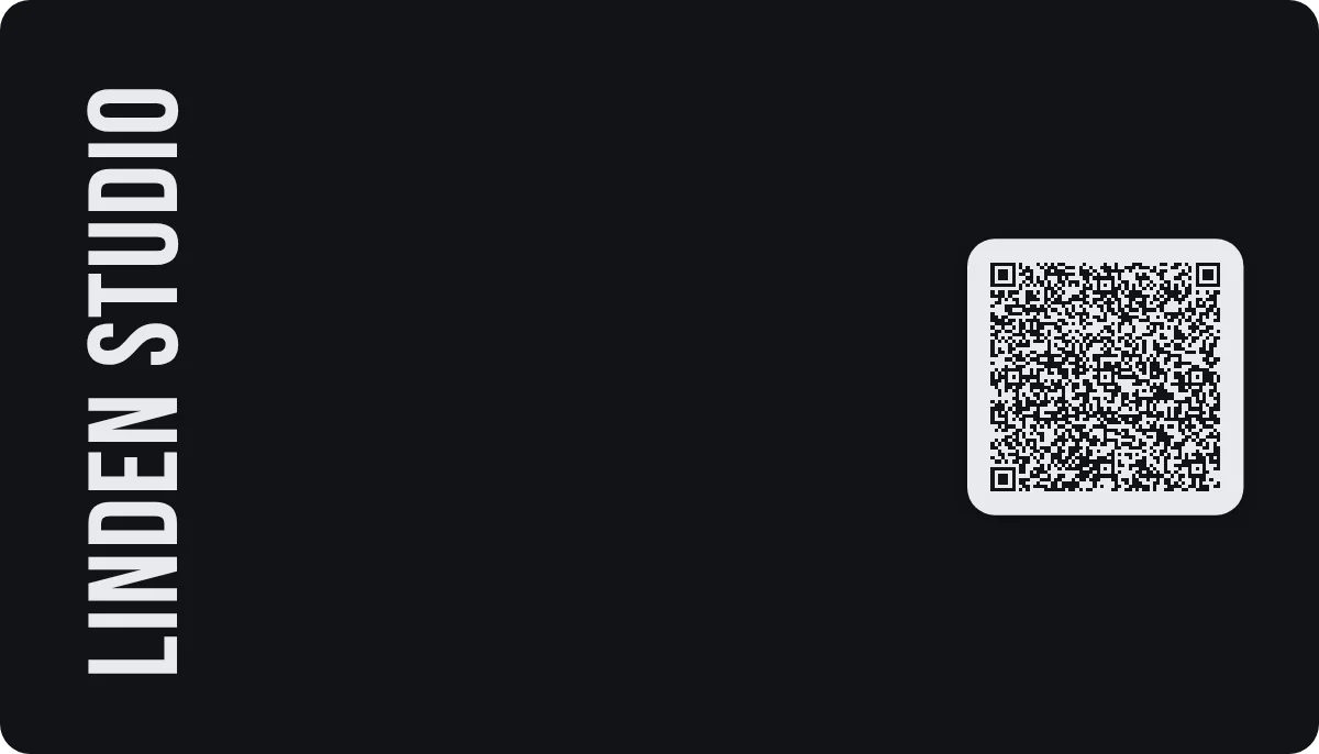 Spine business card design, back with the QR code