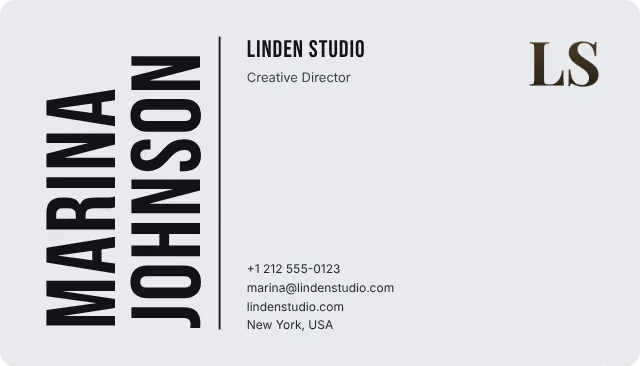 Spine business card design, front