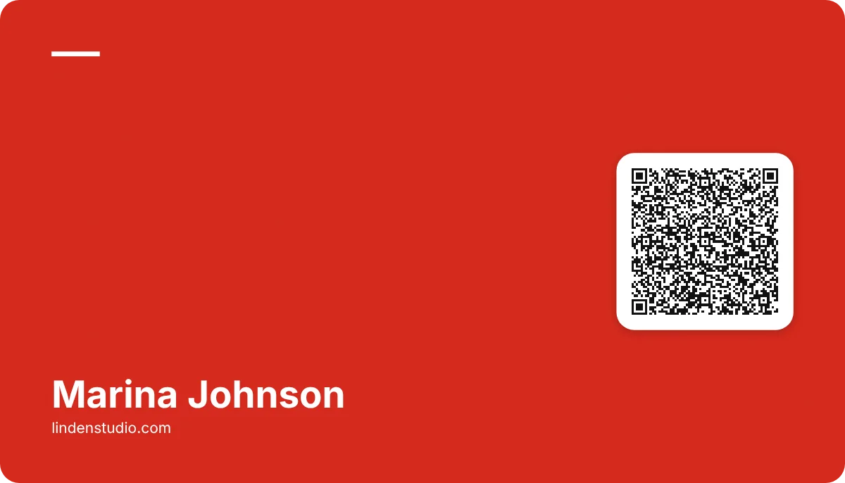 Swiss business card design, back with the QR code