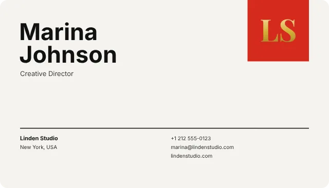 Swiss business card design, front