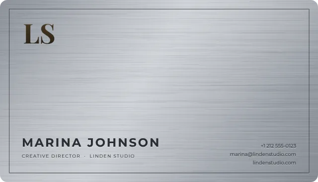 Titanium business card design, front